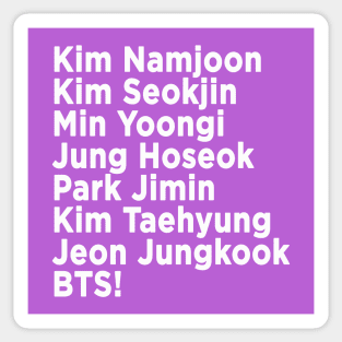 Breakin Into Your Heart Like That: BTS Names Sticker